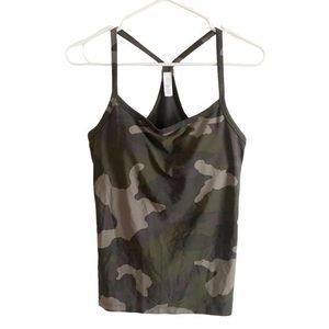 Offline by Aerie Camo Built in Bra Racerback Tank Top Size Large